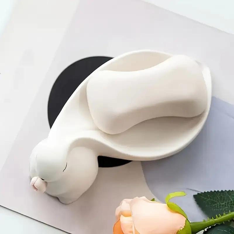 Ute Big Rabbit Soap Rack Container Smooth Toilet Soap Bowl Box Tray Bathroom Accessories Toilet Tools Home Decoration
