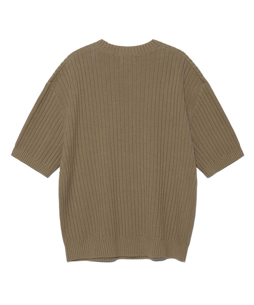 LEE Round Neck Short Sleeve Knit Beige
