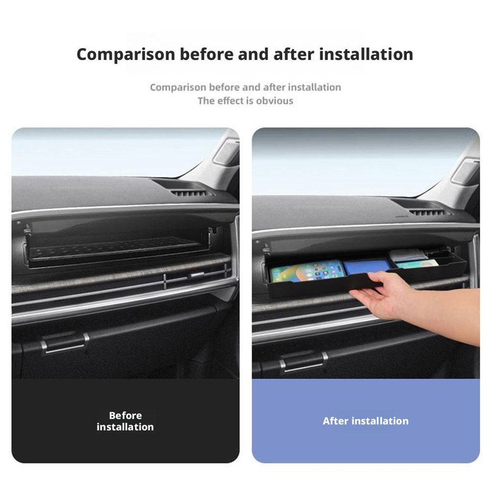  for Hyundai Santa Fe 2025 2025 Car Copilot Dashboard Storage Box Drawer Tray TPE Organizer Interior Accessories Stowing Tidying