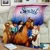 Coperta Cartoon Spirit a Cavallo con Cavalli Liberi, Morbida Coperta Plaid per Casa Camera da Letto Letto Divano Picnic Viaggio Ufficio Coperta per Bambini