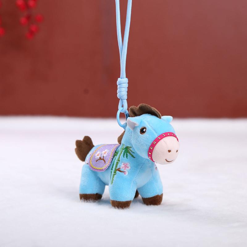 1Pcs 14Cm Lifelike Animal Simulation Stuffed Pony Doll Bag Decor Cute Mini Embroidered Colorful Horse Pendant Keychian Plush Toy