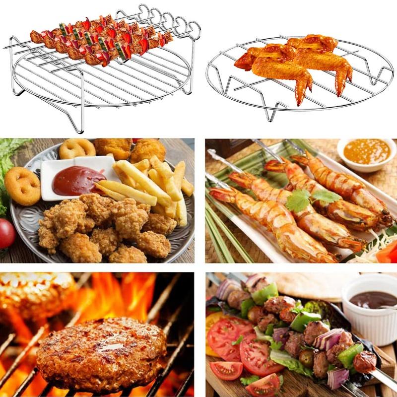 Air Fryer Rack Bread Rack Digester Multipurpose Stainless Steel Holder Cross Wire Grill Cookware BBQ Steamer Roasting Kitchen