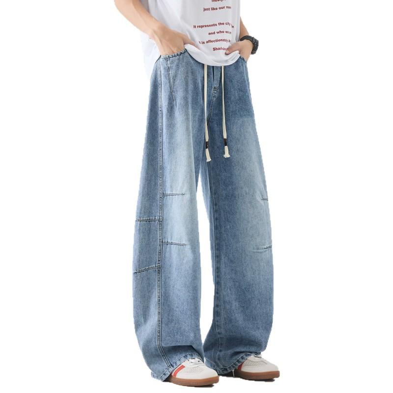 Mens Loose Straight Leg Jeans 2026 Lightweight Stretch Denim Pants Teens