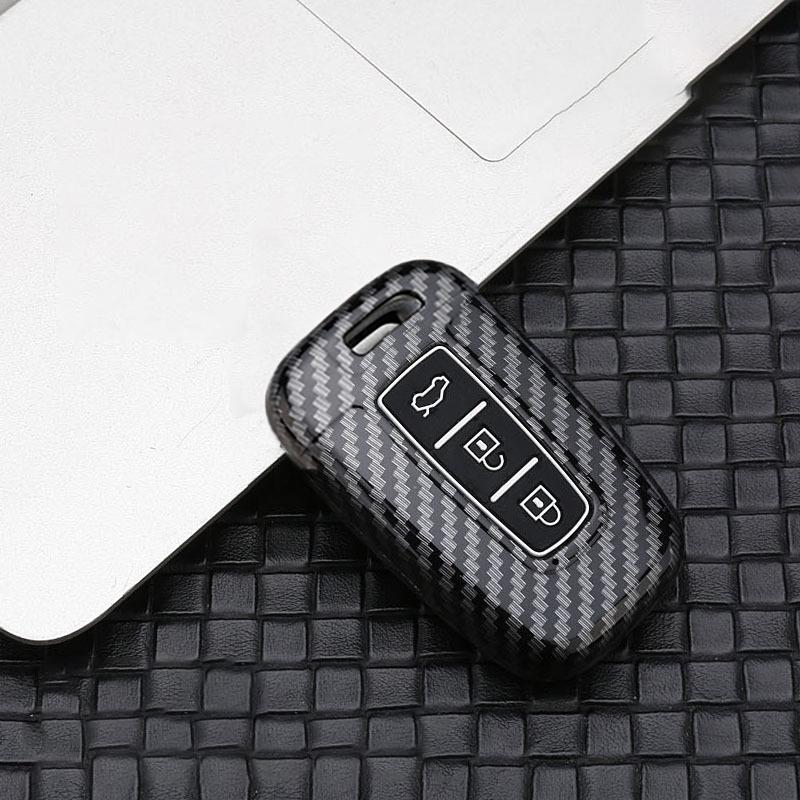 Carbon Car Remote Key Case Cover For Kia Cadenza K7 Carens Borrego Optima Picanto Morning Proceed Shuma Mohave Opirus 2009-2014