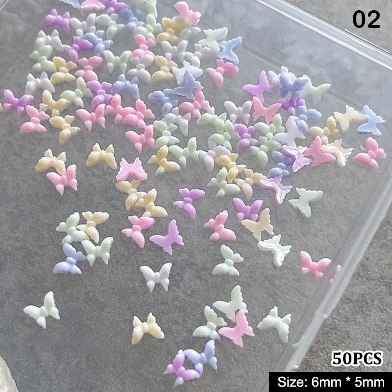 

50 Pcs Sparkle Nail Crystal Rhinestones Butterfly Shapes Nail Art Designs Charms Jewelry For Luxury Nail Art 3D Accessories