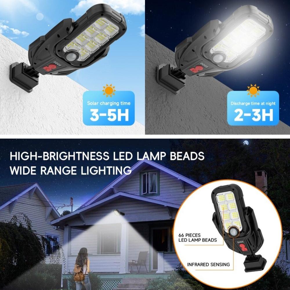 Adjustable Solar Lights Motion Sensor Outdoor Solar Wall Lamp 3 Modes Solar USB Rechargeable Light for Patio Garden Garage