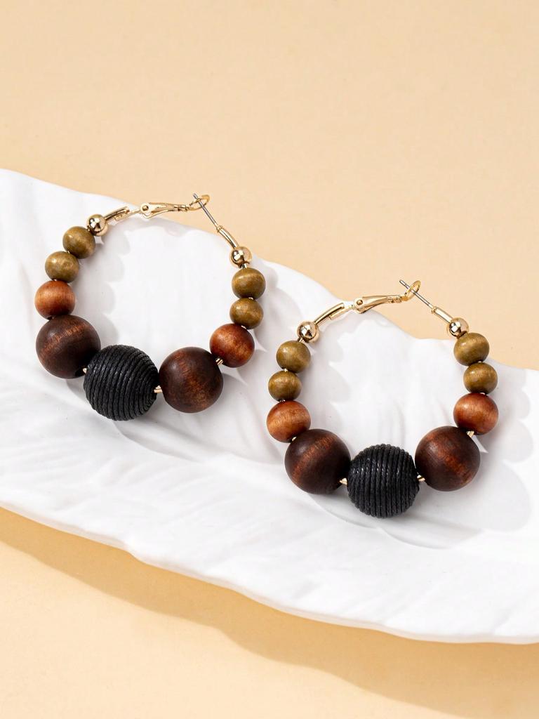 1 Pair Women's Fashion Hoop Earrings, Suitable For Daily, Vacation And Gift
