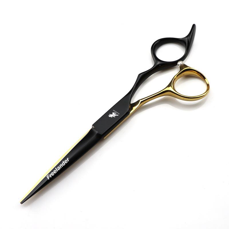 6.0 Inch Xcm-02 Black Gold 440C Blind Hole Personality, Hair Scissors, Hair Scissors, Flat Scissors, Bangs Scissors straight head&chromovanadium stainless steel