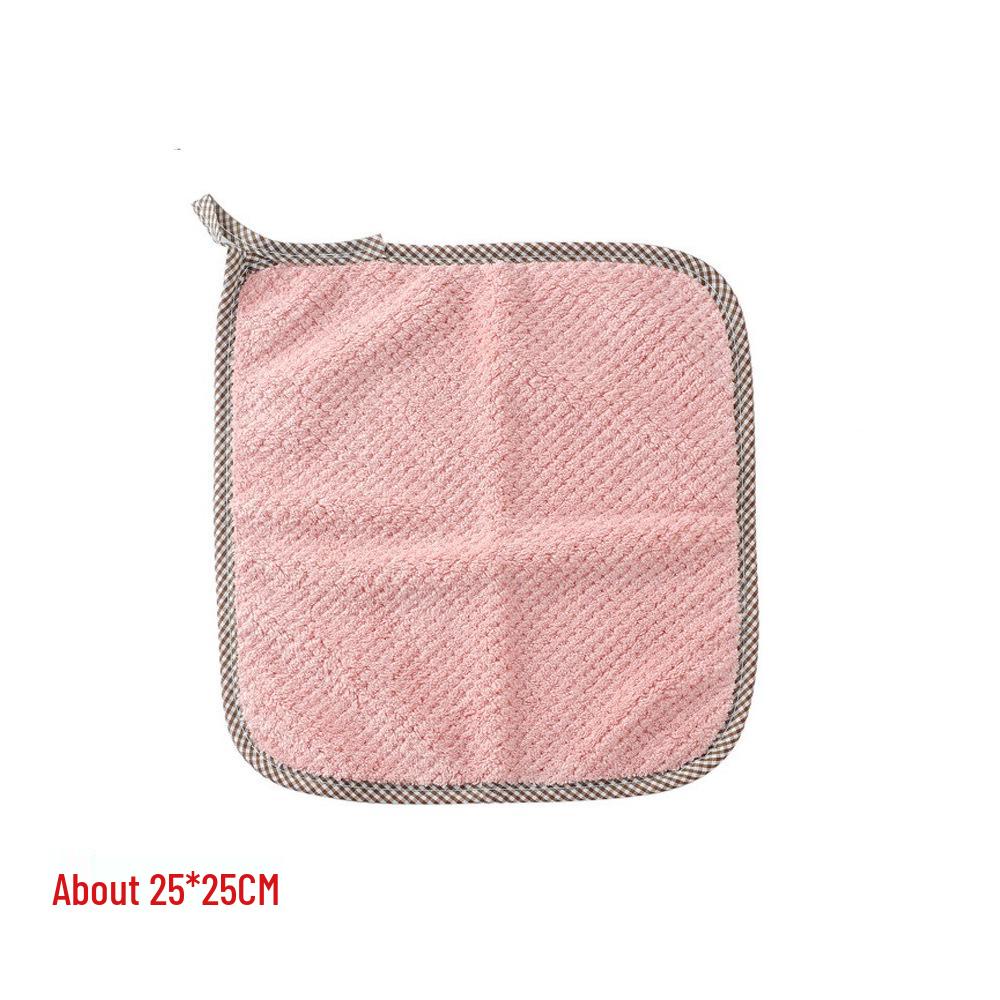 Coral Fleece Pineapple Grid Dishcloth - Easy-Clean Kitchen Towel