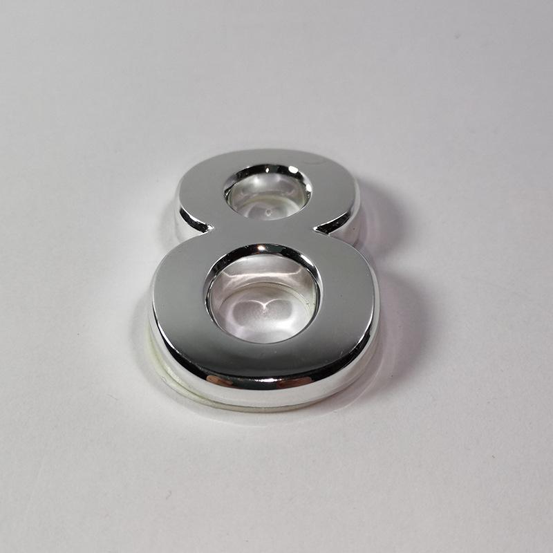 New 3D Digits 0-9 Number Silver Sticker 5cm Plate Sign Hotel Silvery Door Number Plaque Modern Plated for Home Decoration