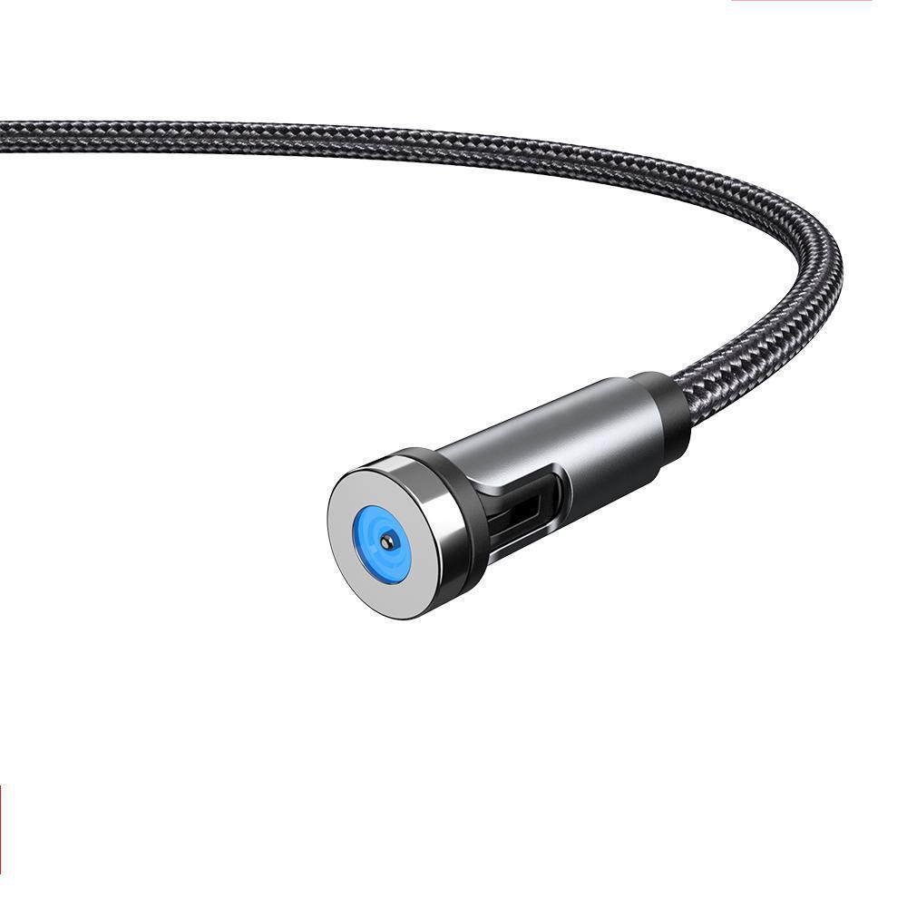 540° Rotating Magnetic 3-in-1 Charging Cable for Android, Apple, and Type-C Devices