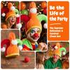 Color Block Clown Hat with White Pom Poms Halloween Party Hat Funny Joker Hat  Party