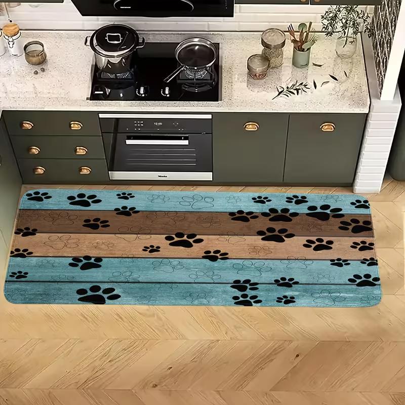 

Cute Paw Print Rug Non-Slip Carpet Suitable Bedroom Entryway Cute Dog Puppy Paw Design Soft Floor Mat Hand Washable Pet-Friendly 40X120CM