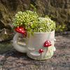 Cup Flower Pot Desktop Ornament Small Resin Versatile Plant Pen Holder for Bedroom Indoor