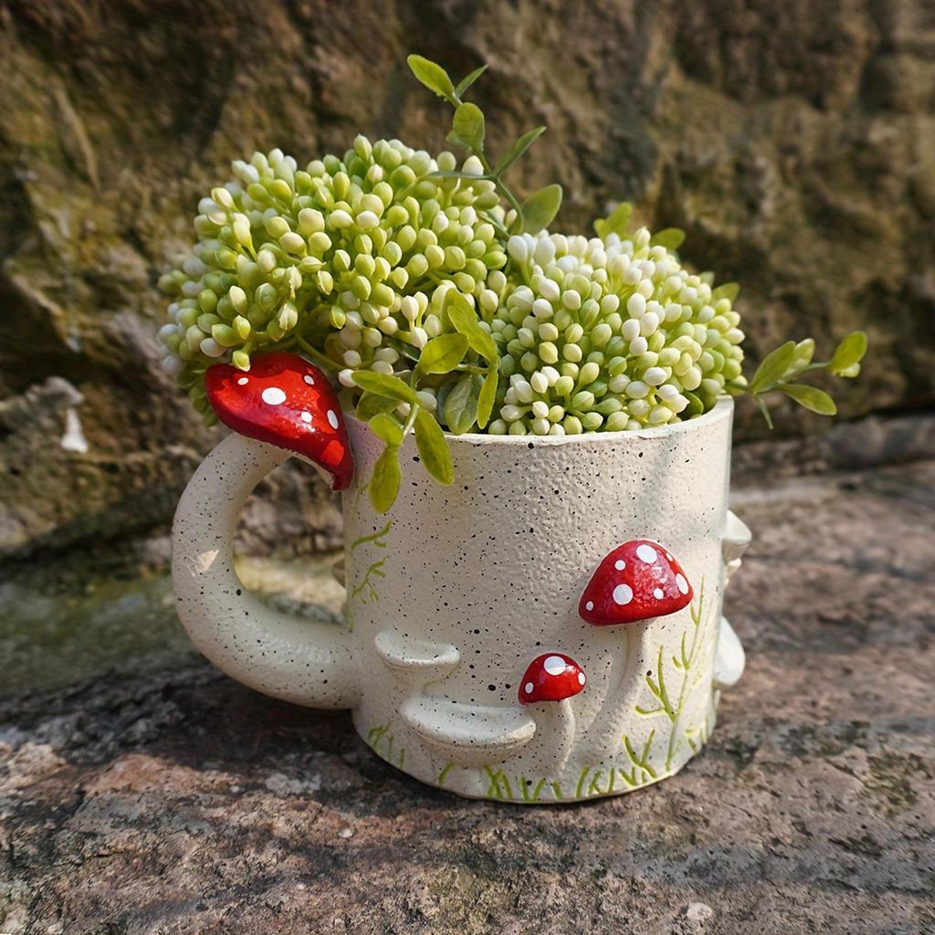 Vaso Fiore Vaso da Tavolo Ornamento Piccolo Resina Versatile Portapenne per Piante per Camera da Letto Interno