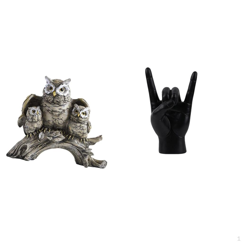 Modern Owl Hand Gesture Sculpture Creative Animal Figurine for Living Room Office Bedroom Restaurant