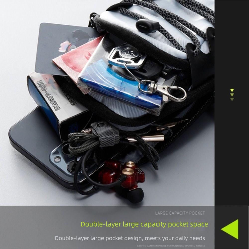 Double-layers Running Phone Bag Adjustable Protective Wrist Phone Bag Dustproof Portable Sports Arm Bag Mobile Phone Accessories