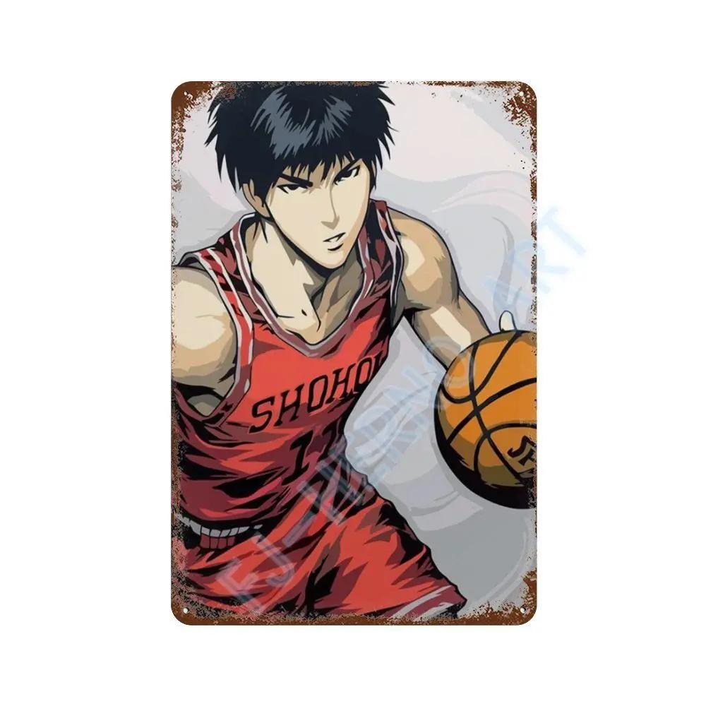 Japanese Anime Slam Dunk Metal Tin Sign Plaque Retro Poster Corridor Room Home Decor Murals Decorative Plates Wall Art Gift