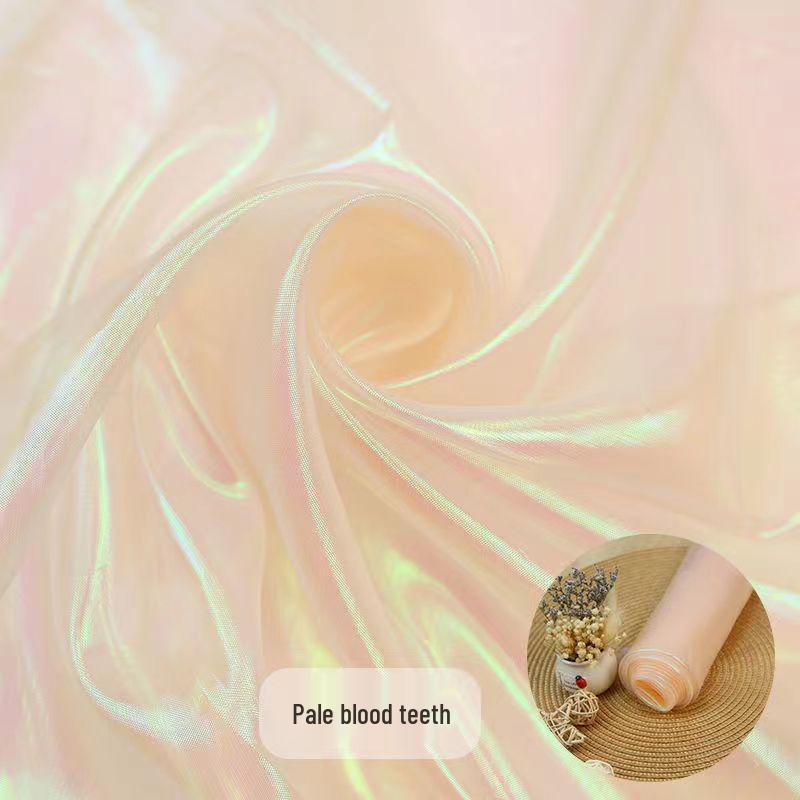Seven-Color Iridescent Gauze Fabric for Costumes and Wedding Decor