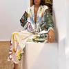 2026 New Spring Women's Clothing Cross-Border European and American Fashion Set Printed Shirt Wide-Leg Pants Set
