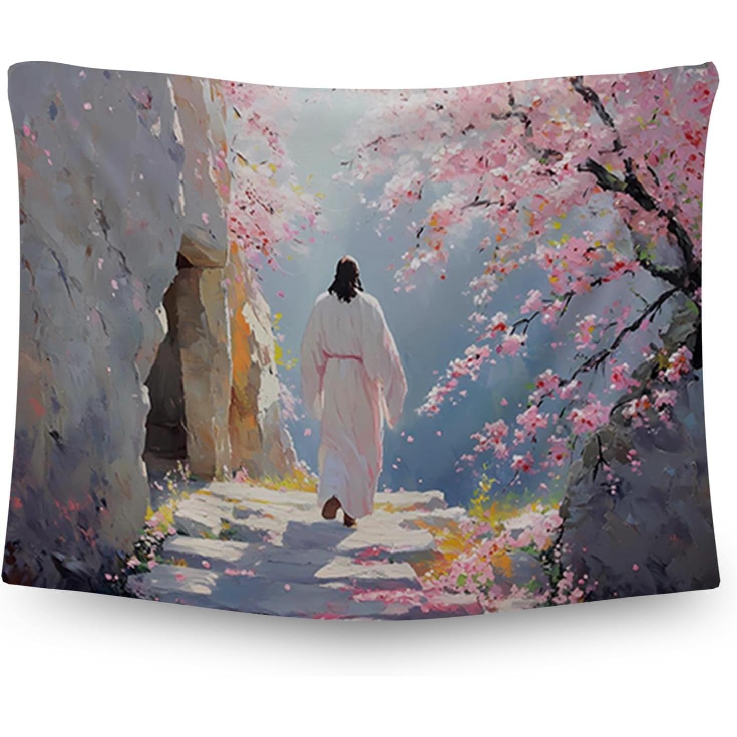 Tapestry Christian Easter Tomb of the Resurrection of Jesus 75x100