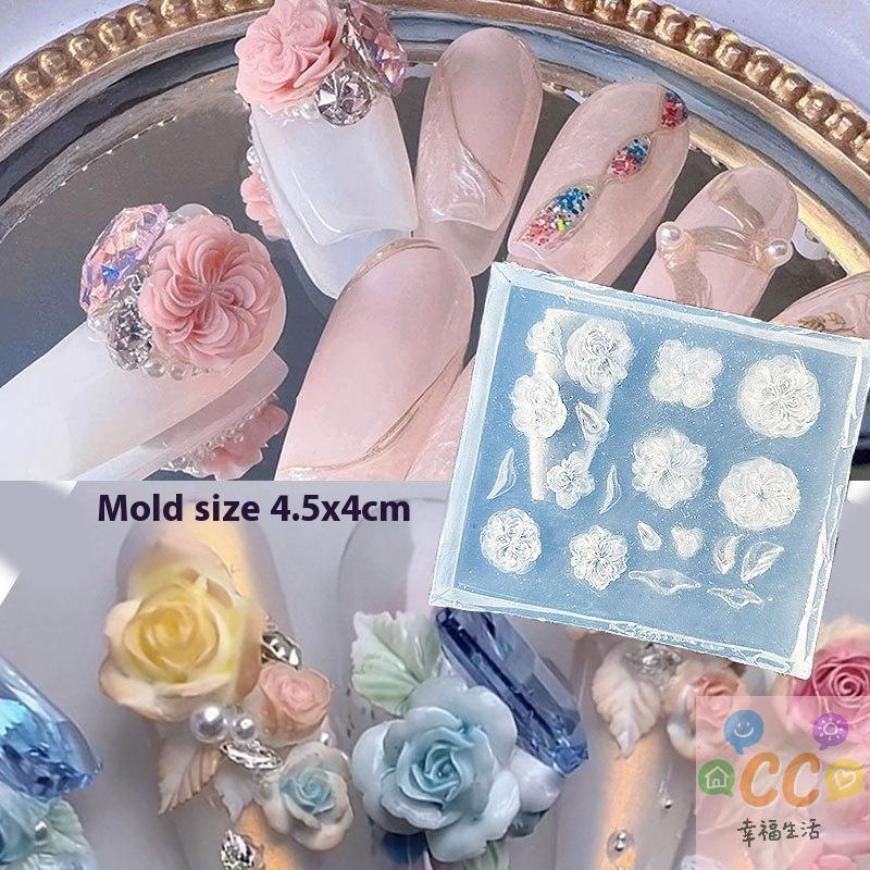 1Pc Chain Ice Flower Butterfly 3D Acrylic Mold Nail Art Decorations DIY Design Silicone Nails Mold