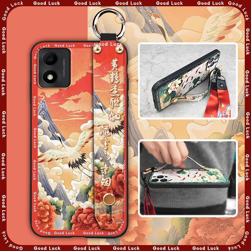 Phone Holder For Mom Phone Case For TCL 305i/5164D Anti-dust Soft case Chinese style Elderly lady Ring Anti-knock