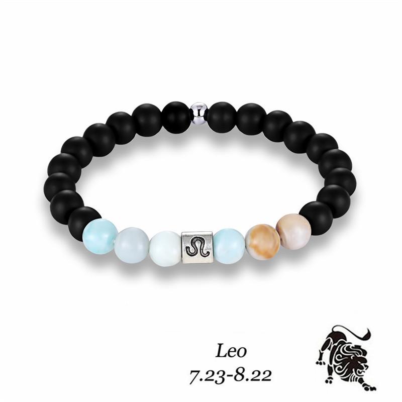 12 Constellation Bracelets, Energy Stone Frosted Stone Bracelets, Personalized Trend Yoga Bracelets.