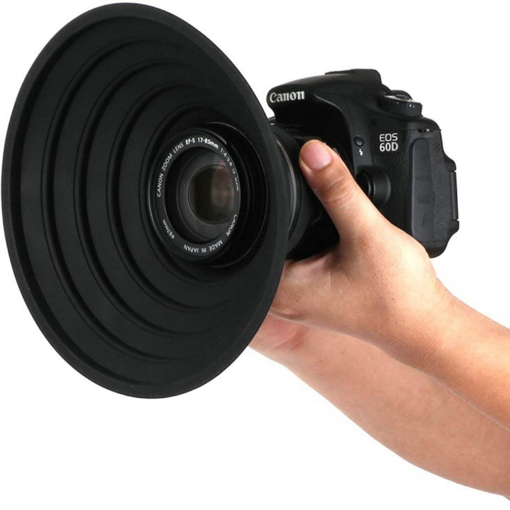 Silicone Lens Hood Foldable Reversible Lens Shade New Camera Lens Hood