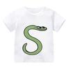 New Alphabet Lore T Shirt Print Cartoon Casual Summer Children Short-sleeved Anime T-shirt Kids Clothes Boy Game Series T Shirt