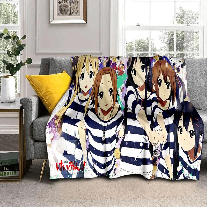 3D Kawaii Girls K-ON Cartoon Cute Lolita Blanket,Soft Throw Blanket for Home Bedroom Bed Sofa Picnic Travel Cover Blanket Kids