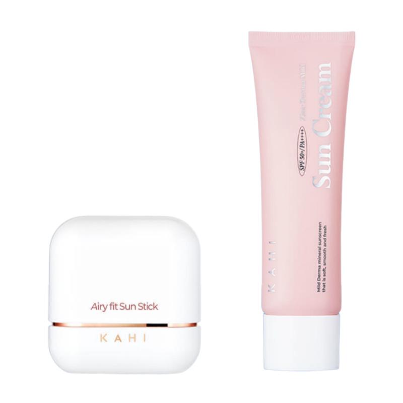 KAHI Airy Fit Sun Stick SPF50+ PA++++ 14g + KAHI Zinc Derma Mild Sun Cream SPF50+ PA++++ 50ml Set