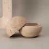 Travertine Incense Burner 10cm Decorative Home Ornament Minimalist Wabi Sabi Style Living Room Tabletop Accessory