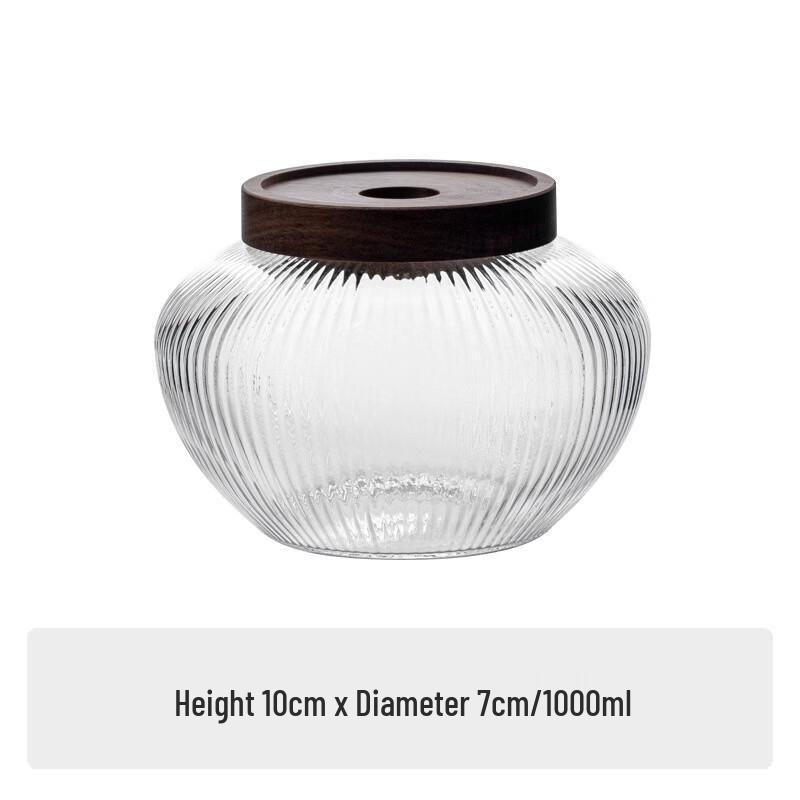 Airtight Glass Storage Jar with Wooden Lid