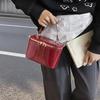 Yogodlns  Korean Fashion Square Box Handbag Women's Mini Crossbody Bag Simple Urban Style PU Material Small Square Bag