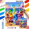 Disney Oil Painting Kit Inside Out Beach Party Home Bedroom Wall Decor Handmade Gift Art Crafts Painting Supplies Canvas Paint Set