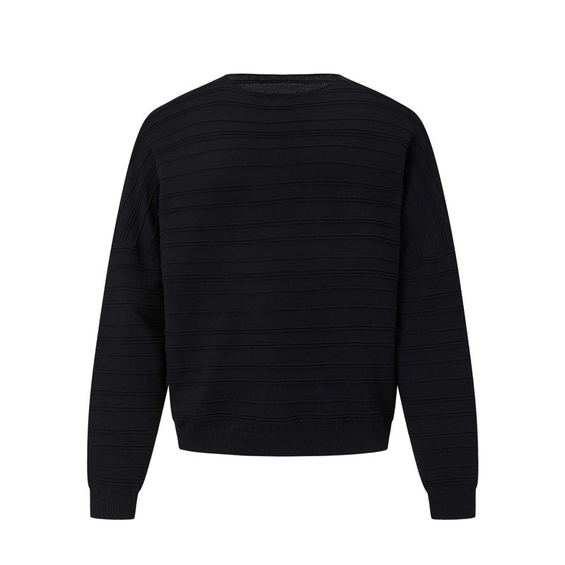 Madwitch American Retro Style Long-Sleeved Knitwear with Round Neck Design for Men and Women, Loose Casual Off-Shoulder Tops