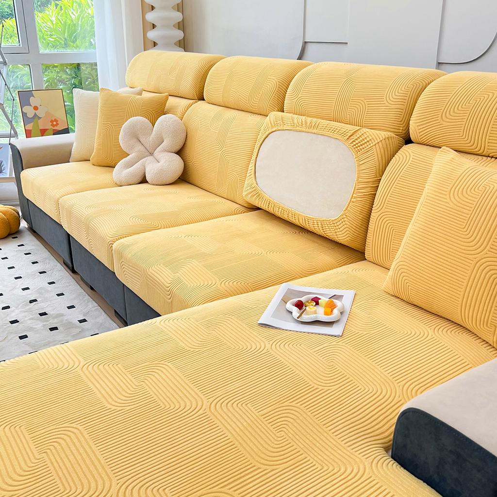 Sofa Seat Cushion Cover For Living Room Jacquard Thicken Stretch Removable Washable Sofa Cover Pets Kids Furniture Protector