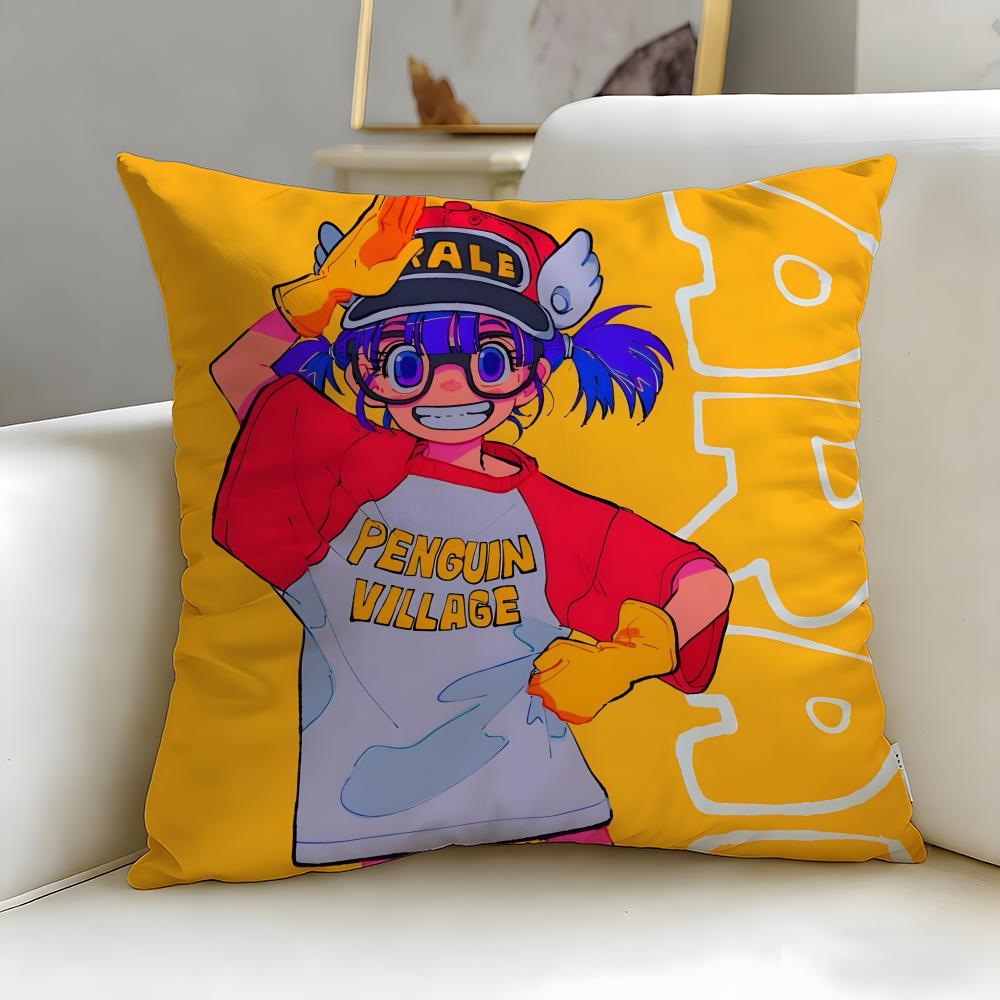 classic anime Dr Slump Cushion Cover Soft  EasyWash Pillow Case  Versatile for Couch Bed Travel and Office