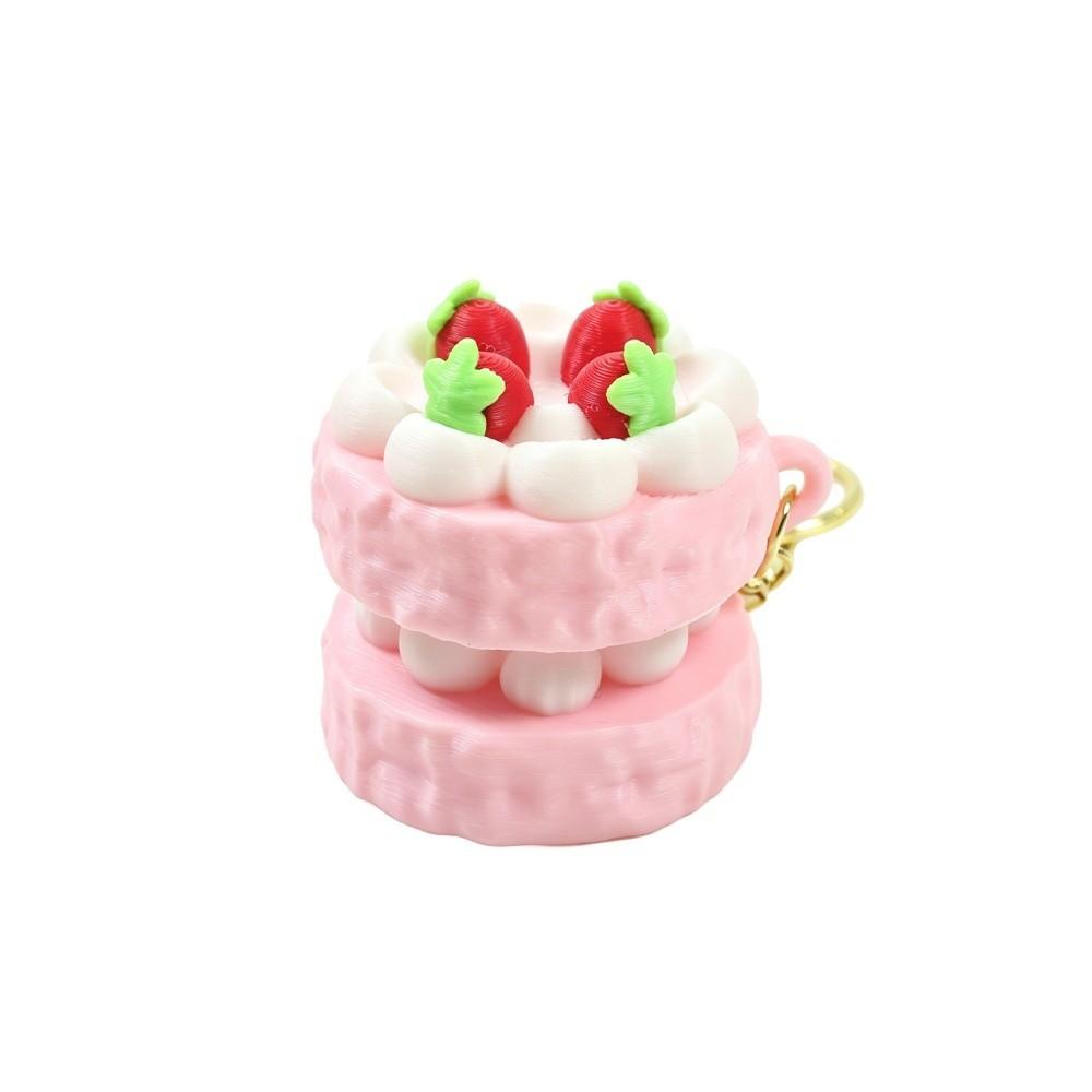 Realistic Fruit Cake Clicker Keychain 3D Printed Macaron Pendant Car Pendant