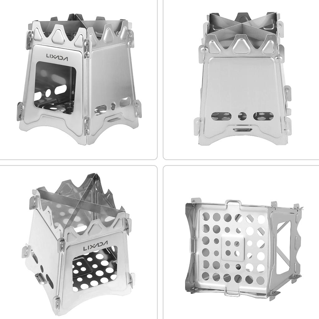 Lixada Kompakter Falt-Holzofen für Outdoor-Camping, Kochen, Picknick