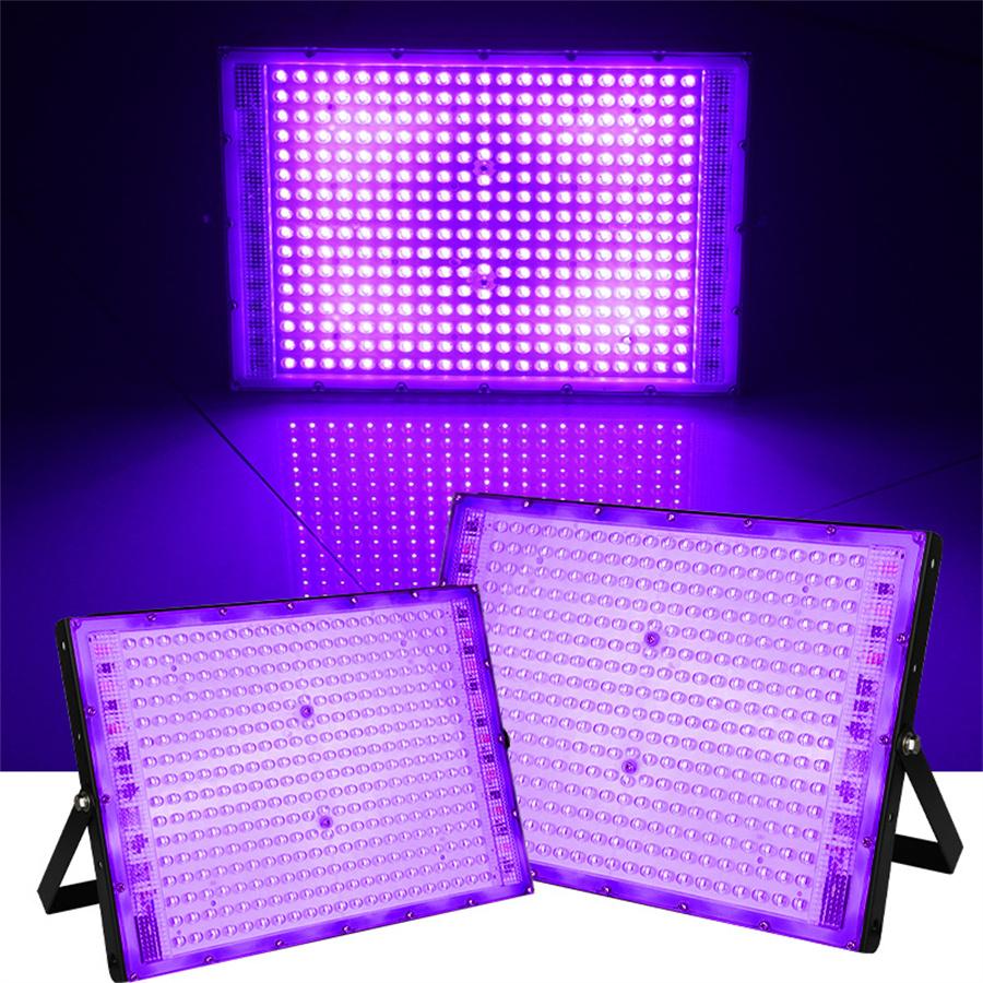 1/2 Pack 400W UV LED Black Lights 395nm To 410nm Outdoor Flood Blacklight Light IP66 Waterproof for Glow Dance Party Stage Decor