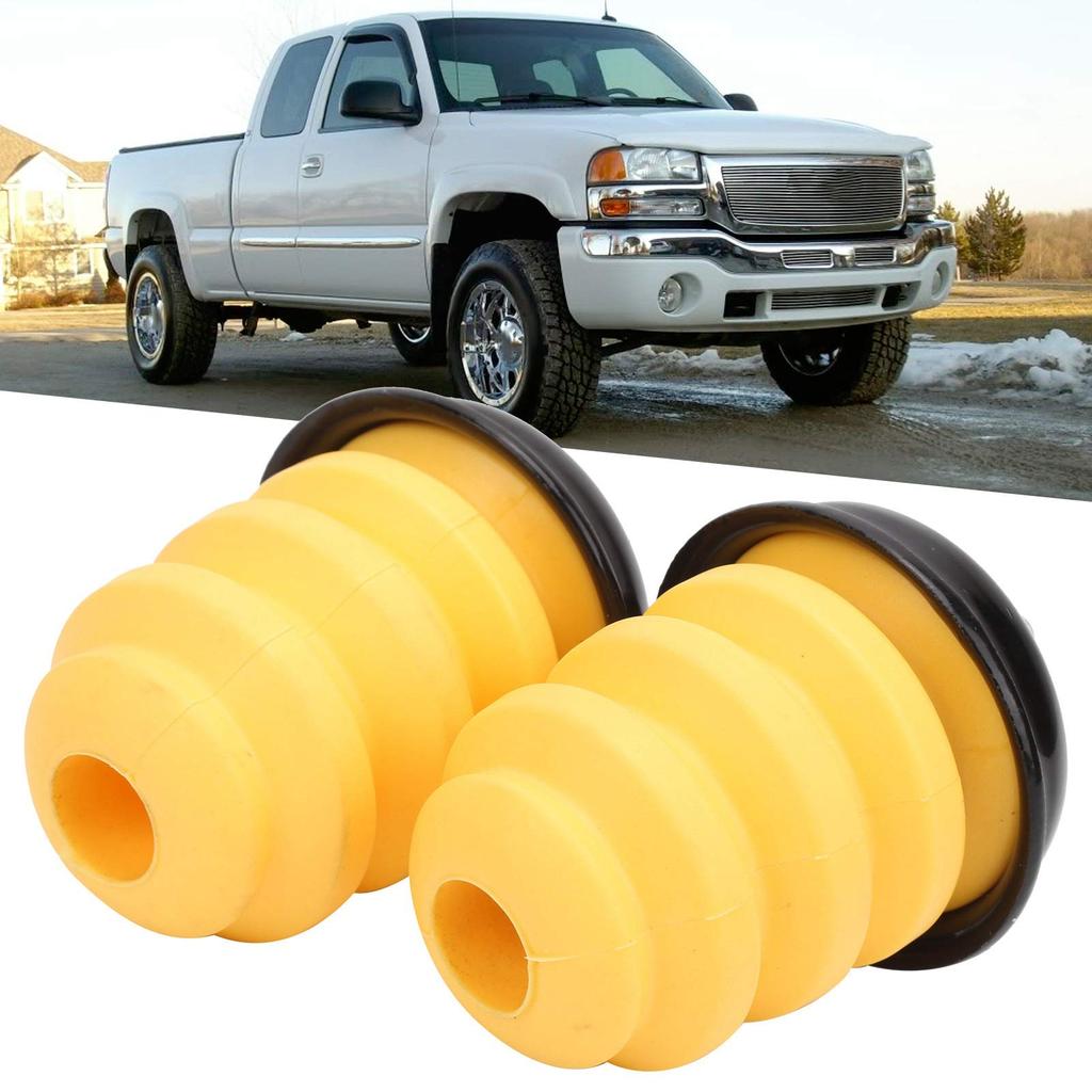 2 Rear Frame Rubber Bumpers for Chevrolet Silverado 1500, High Shock Absorption, Durable Material,