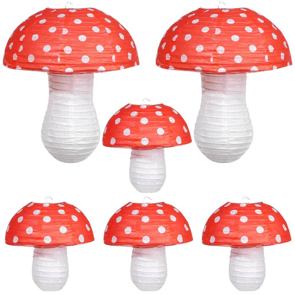 Lampa Wisząca Duże Lampiony Papierowe w Kształcie Grzybów na Baby Shower Wesele Imprezę Urodzinową Dekoracja Motyw Dżungli Prezent