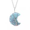 Natural Amethyst Moon Tree Of Life Pendant Necklace Handmade Crystal Fortune Tree Jewelry N512