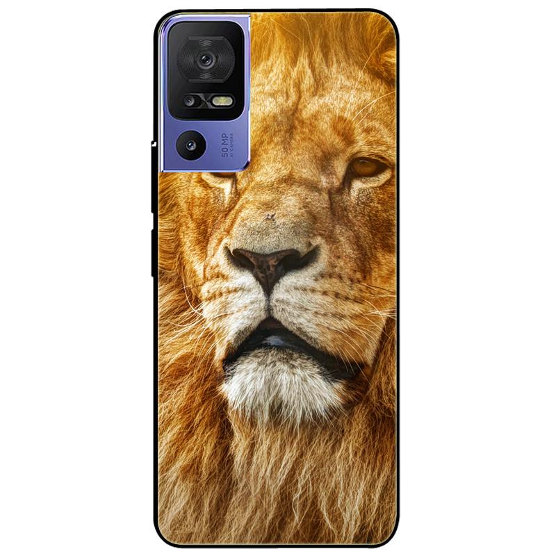 For TCL 40 SE Case 2023 Soft Silicone Protective Black Tiger Lion Funda Coque for TCL 40SE Covers TPU Bumper for TCL40se Paras