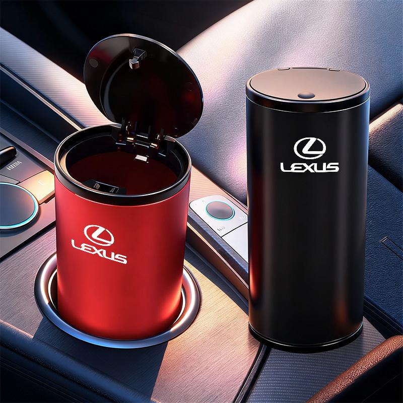Portable Car Garbage Cup Aluminum Alloy Trash Can Ashtray For Lexus F-SPORT ES RX NX LS UX LM LX GX LC RZ IS CT GS RC HS SC TX
