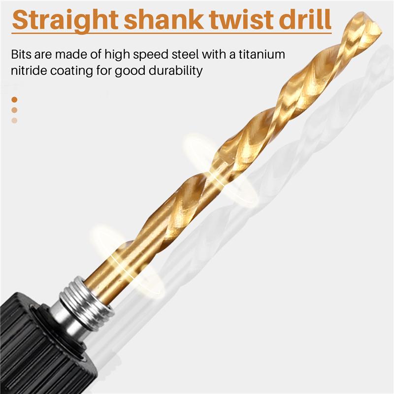 ABBY-13Pcs Left Handed Drill Bit Set Extractor Drill Bits For Metal Power Tools Accessories With Titanium Nitride Coating