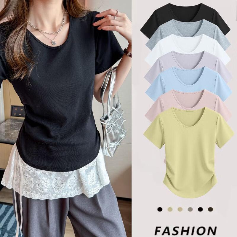YUZHAOLIN Women s Summer V-Neck Short Sleeve T-Shirt