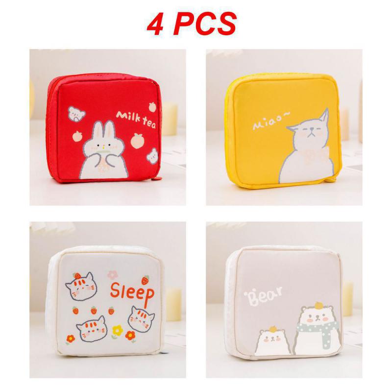 1~4PCS Sanitary Napkin Bags High Capacity Durable Portable Household Products Pads Oxford Cloth Mini Convenient Storage
